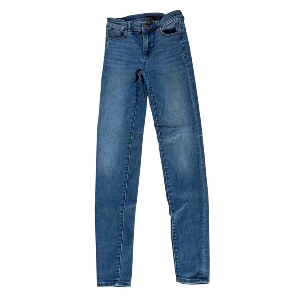American Eagle Women's Next Level Stretch‎ Hi-Rise Denim Jeggings Jeans Size 0L